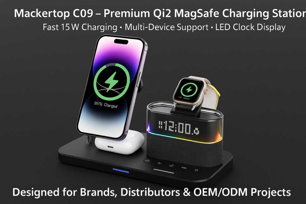 Mackertop C09 Foldable 3‑in‑1 Qi2 MagSafe Wireless Charging Station Mackertop C09 foldable 3‑in‑1 Qi2 MagSafe wireless charger