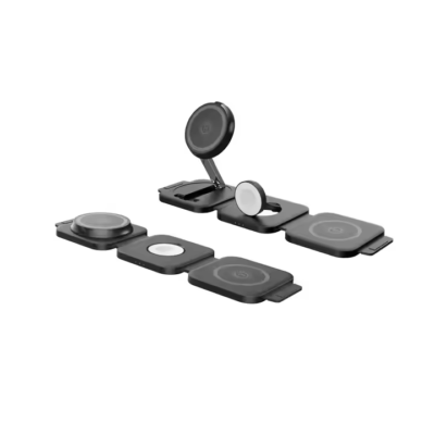 factory direct sale 3 in 1 15w foldable magnetic wireless phone charger type c suitable for iphone/earphones/smart watches