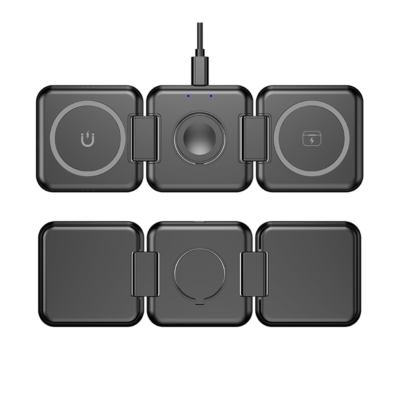3 in 1 magnetic foldable wireless charger pads 15w fast pd charging strong magnet for iphone switch earphone