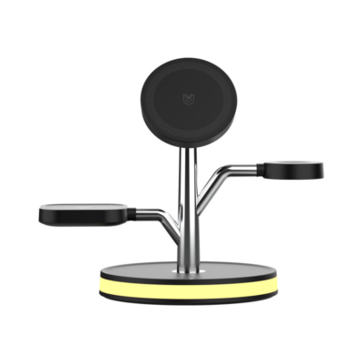 multifunction 15w 3 in 1 wireless charger fast portable charging station with adjustable lamp for mobile phone/earphone/watch
