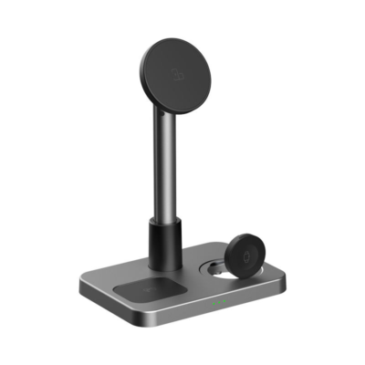 2025 hot sale desktop 3 in 1 charging station foldable magnetic wireless charger type c qc3.0 pd for mobile phone smart watches