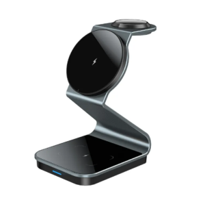 15w portable magnetic fast phone chargers aluminum alloy metal 3 in 1 charging station for phone watch & earbuds rohs certified