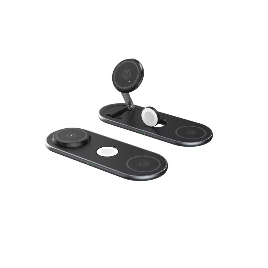2025 new magnetic foldable wireless phone chargers stand 3 in 1fast phone charging station for iphone earphone smart watch