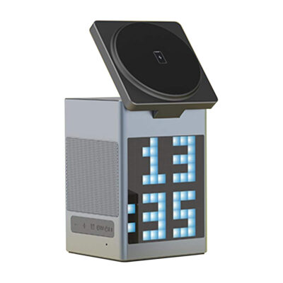 popular 2025 magnetic pd wireless charger 6 in 1 station speaker alarm clock phone earphones watch 360 rotation type c port