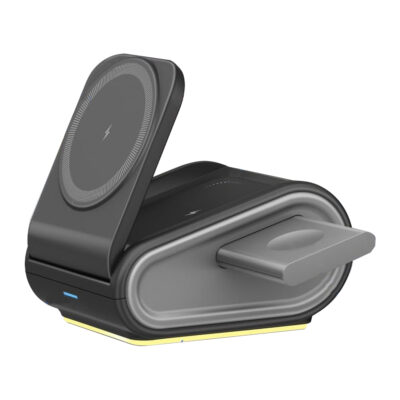 4 in 1 wireless fast charging phone charger station foldable night light dock with magnetic holder for iphone earbuds & watch